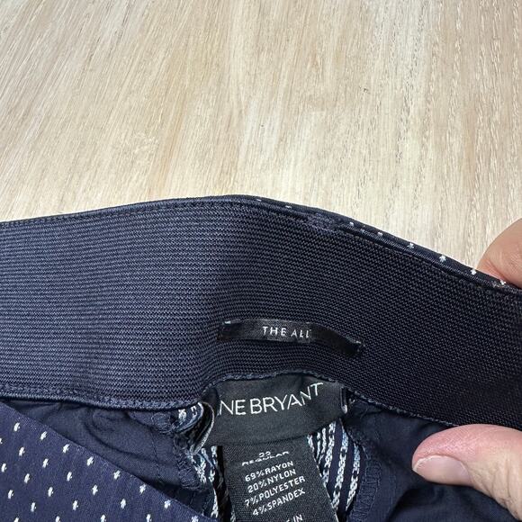 Lane Bryant Navy Blue Dot Stretch Waist Allie Boot Work Casual Dress Pants 22 - Picture 15 of 16